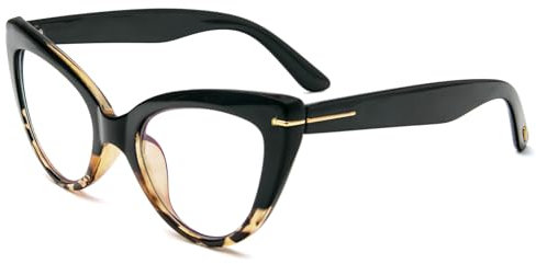 KoKoBin Große Cat Eye Lesebrille Damen Anti-Blaulicht Brille Mode und bequemer Katzenauge Computerleser(Braun,+2.5)