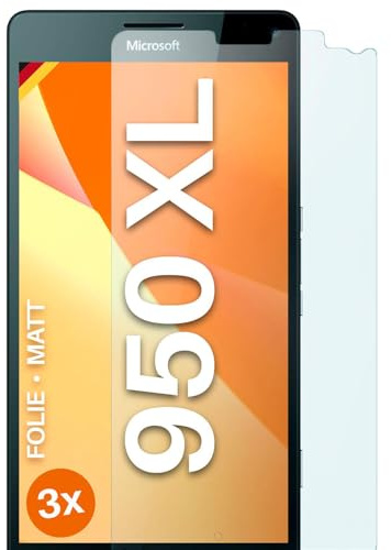 moex FlexProtect matte Schutzfolie für Microsoft Lumia 950 XL Displayschutz Folie matt gegen Reflexionen, Anti Reflex Handyfolie mit Sonnenschutz, Kompatibel mit jeder Handyhülle, 3 Stück
