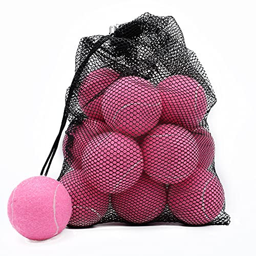 Magicorange Palline da tennis, 12 pezzi, palline da allenamento avanzate, con tasca a rete per un facile trasporto, ideali per principianti (rosa)