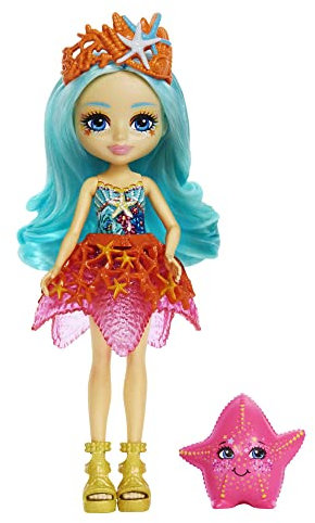 Enchantimals HCF69 - Royal Staria Starfish-Puppe (15,2 cm) & Beamy aus Königreich Oceana, kleine Puppe mit abnehmbarem Rock & Zubehör, Spielzeug Geschenk für Kinder ab 3 Jahren