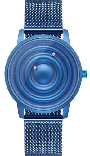 EUTOUR Herrenuhr Magnet Uhr Kugellager Uhren Quarz Armbanduhr mit Edelstahl Mesh Armband -40mm für Herren
