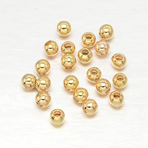 Craftdady 200 Stück 2 mm goldene Abstandshalter, 18 Karat vergoldet, winzige, runde Messing-Abstandshalter, Mini-Perlen-Abstandshalter für Schmuckherstellung, Armband, Ohrringe, 200 Stück