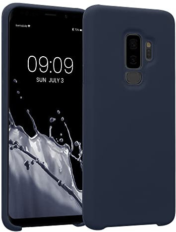 kwmobile Hülle kompatibel mit Samsung Galaxy S9 Plus Hülle - Silikon Handy Case - Handyhülle weiche Oberfläche - kabelloses Laden - Heidelbeerblau