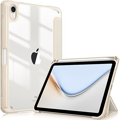 FINTIE Hybrid Case for iPad Mini 7 (A17 Pro) 2024 / iPad Mini 6 (2021) 8.3 Inch - Clear Shockproof Cover with Pencil Holder, Auto Wake/Sleep, Starlight