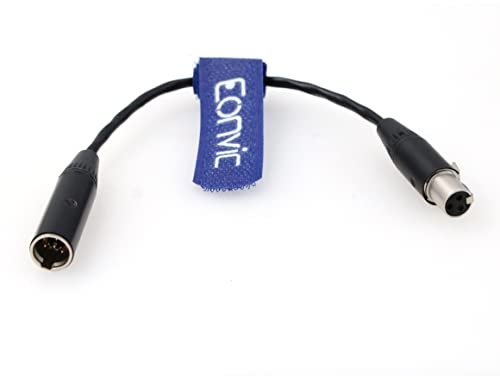 Eonvic TA3F Mini XLR 4Pin TA4M to Mini 3Pin XLR TA3F Female Microphone Adapter Cable for AKG Bodypack PT40, PT60, PT80, Shure wl 93, 18x, 5X, wh20