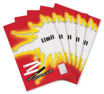 Limit Schulheft A4, 16 Blatt, Lineatur 28, kariert mit Rand, 5 Stück