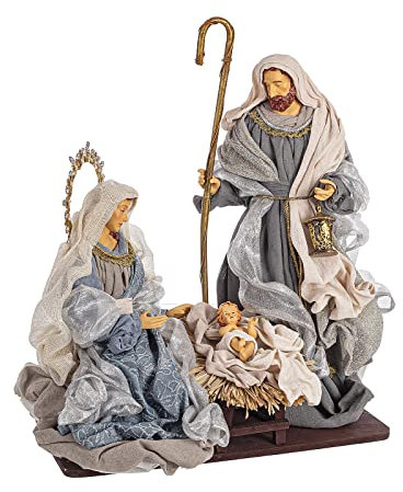 Magie di Natale Engel für Krippe Figur mit Stoff Kleidung Farbe Hellblau Weihnachtsschmuck