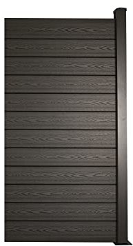 Ventanara® WPC Zaun Sichtschutzzaun Steckzaun Gartensichtschutz Komplettset 188x190 inkl Aluminiumpfosten anthrazit (anthrazit, 1x Element schmal + 1x Pfosten inkl. Aufschr)