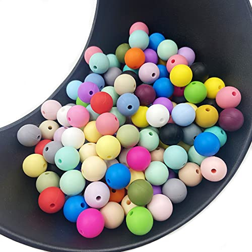 15mm 100pc Silikon Lose Runde Perlen für DIY Armband Halskette