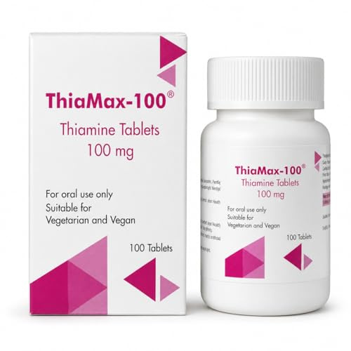 ThiaMax-100 Vitamin B1 Thiamine 100mg Tablets – Pack of 100 - for Heart, Immune and Psychological Function & Energy Release