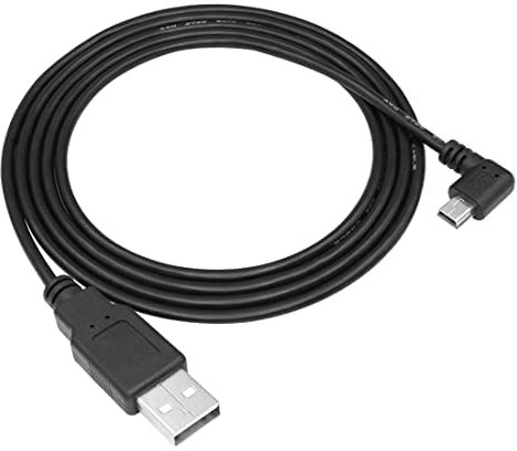 YACSEJAO 90 degrés Mini câble USB 4.9FT USB A à angle droit Mini câble USB de données de charge et de synchronisation pour Garmin Nuvi GPS Car Dash Cam DVR Backup Camera Camcorder