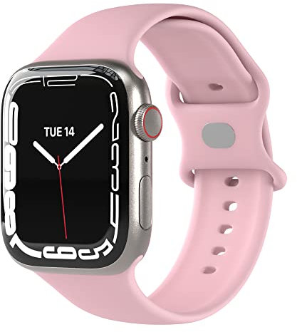 EAZY CASE Sport Armband kompatibel mit Apple Watch 42mm 44mm 45mm 46mm 49mm verstellbares Ersatzarmband aus Silikon Sport Loop für Apple Watch Serie 10 9 8 7 6 5 4 3 2 1 SE Ultra für Damen Herren Rosa