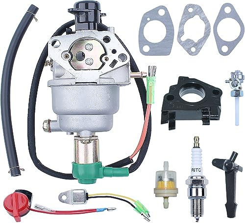 Carburador para Honda GX390 GX340 Motor/Generador, ADEFOL Carburador con Bujía y Junta Piezas de Repuesto Carburetor Universal Accesorio para 8HP 9HP 11HP 13HP Serie Motor