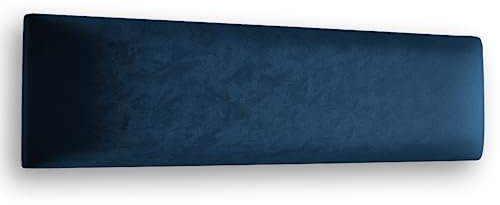 Muralo Cuscino da parete in tessuto, Spalliera per camera da letto, soggiorno, letto, letto e lomba, moderno, di lusso, imbottito (blu scuro, 90 cm x 30 cm)