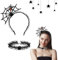IWTBNOA Halloween Spinnen Netz Haarreifen, Halloween Haarreifen, Spinne Haarreif mit Halsketten, Halloween Spinne Haarband, Halloween Kostüm Accessoire für Frauen Halloween Fasching Party Cosplay