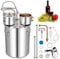COSTWAY 3 Pot Moonshine Still Distiller, 22L 5Gal/38L 8.5Gal Stainless Steel Water Alcohol Distiller with Copper Tube, Built-in Thermometer & Thumper Keg, Wine Spirits Boiler Making Kit (38L 8.5Gal)
