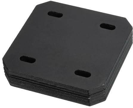 QUARKZMAN Placa de Reparación Plana de 120X120mm, 4mm de Grosor, Soporte Recto de Unión para Reparación de Madera, Unión, Negro, 6 Unidades