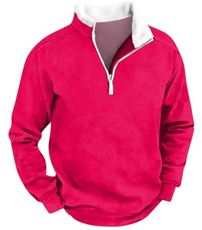KONG JIMFAN Hoodie Herren Mode Hemd Mit Kapuze Herren Hoody Unisex Pullover Für Herren Jumper Zip The Pullover Hoodie Kapuzenpullover Herren Pullover Herren(Hot Pink,L)