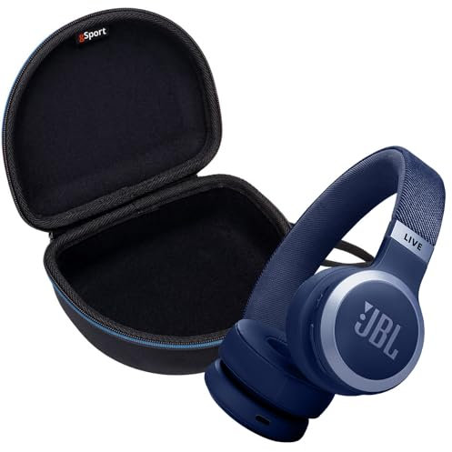 JBL Live 670NC Wireless On Ear Noise Cancelling Headphone Bundle with gSport EVA Case (Blue)