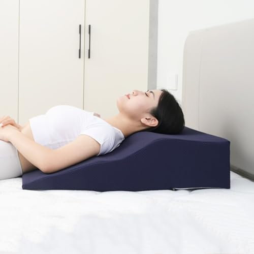 keilkissen bett keilkissen bett kopfteil Matratzenkeil gegen sauren Reflux, dreieckiges erhöhtes Kissen mit waschbarem Reißverschlussbezug für Erwachsene/ältere Menschen/Schwangere/Kinder, Rampenmatra
