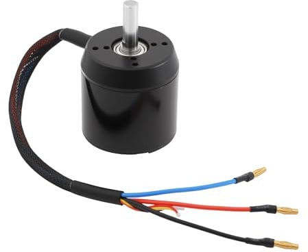 HOARLICN C6374 Efficience Brushless Motor, 2900W Bürstenloser Motor mit Jst 5p 2.0 Hall-Stecker Sensor Brushless Motor 4 Mm Rundstecker für Scooter Skateboard Longboard