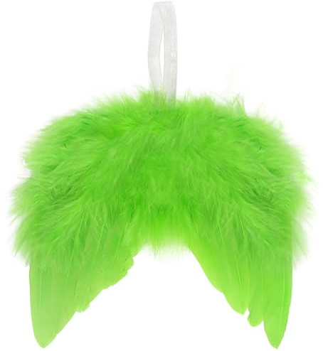 10 Stück grüne Engelsflügel für Weihnachtsbaumschmuck, 16 × 14 cm, hängende Engel-Federflügel, Vintage-Stil, weiße Feder für Handwerk, DIY, Weihnachtsdekoration, Zuhause, Hochzeit, Requisite,