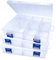 3 Stück Plastik Aufbewahrungsbox mit 8 Fächern, Stapelbar 8 Gitter Transparenter Aufbewahrungs Box, Einstellbares Fächern Sortierbox Organizer Box für Zubehör Perlen Schmuck Ohrring Nähfäden