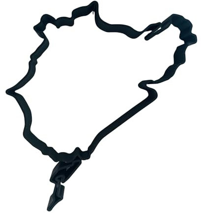 Blaucap Wand- und Tischdeko mit Nürburgring Silhouette - Elegante Deko Wandkunst in edlem schwarz - Rennstrecke Wanddeko, Rennstreckenkontur Wandbild, Auto Wanddekoration