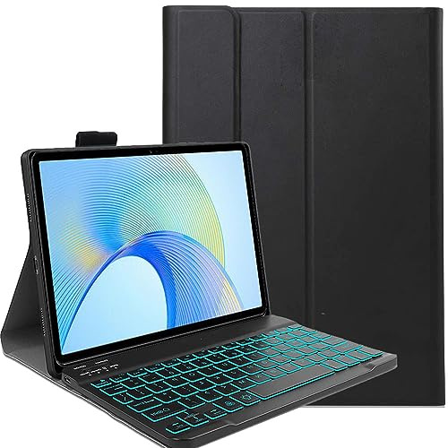 FKQLH Tastatur Hülle für Huawei MatePad 12 X Tablet 12 Zoll mit 7-Farbe Tastatur Magnetische Kabelloser Bluetooth Abnehmbare [Deutsche QWERTZ] Schutzhülle, Schwarz
