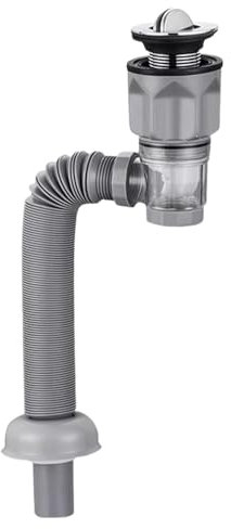 Kit de manguera de desagüe - Grupo de desagüe hidráulico antiolor | Kit de instalación de tubo de fregadero de fácil instalación, kit de tubo de desagüe de cocina, kit de manguera con tapón extensible
