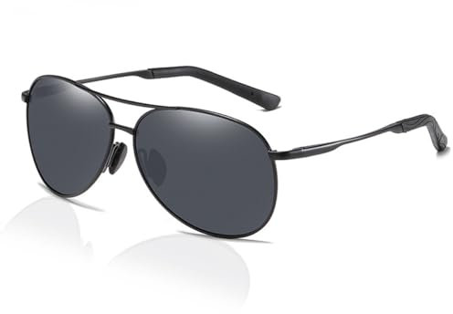 XITUADDA Sonnenbrille Herren Damen Polarisiert Oval Metallrahmen Sonnenbrille UV400 Schutz