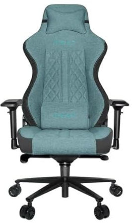 REKT ULTIM8 Plus - Chaise Gaming XL Grand Taille en Tissu Premium - Inclinable à 180 ° - Accoudoirs 4D - Coussin Ajustable pour La Nuque - Coussin Lombaire - Supporte 150Kg (Turquoise)