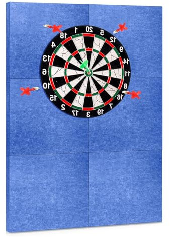 MeYuxg 6 Stück Dart Wandschutz,Filz Dartscheibe Wandschutz,Schallschutz Dartscheibe,Selbstklebende dartscheiben Umrandung,Gespleißte Surround wandschutz dartscheibe,Universal Dart Hintergrund(Blau)