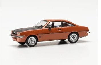 Opel Manta B GT/E Coupe Siena Rot mit Schwarz 1975-1988 H0 1/87 Herpa Modell Auto mit individiuellem Wunschkennzeichen