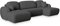 Masseno Ecksofa Savona N mit Schlaffunktion U-Form, Sofa mit Bettkasten, Wohnzimmersofa, Couch, Soffa, Bettsofa, Couchgarnitur- Grau, Now OR Never 92
