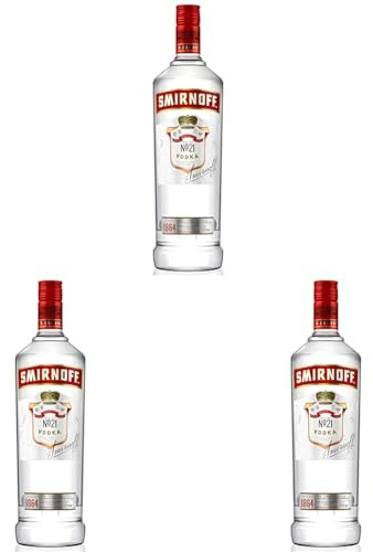 Smirnoff Red Label Vodka aus den USA, 3er Pack (1 x 1 l)