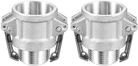 PATIKIL 2Pz 1 Raccordi Camlock Alluminio - Adattatore Maschio x Filettatura Femmina NPT, Raccordi per Tubo Camlock A Sgancio Rapido, Resistente Corrosione (Tipo B Scanalatura)