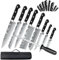 Aleevii 8-Piece Kitchen Knife Set for Professionals - 8 Stainless Steel Knives with Sharpening Rod & Sheaths - Complete Equipment in Nylon Roll Bag - For Chefs, Butchers & Grillmeister Scharf