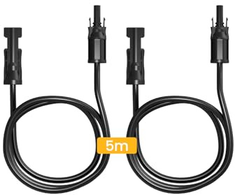 Powerness® 5m PV-Solarkabel, 4mm² mit MC4-Stecker, PV-Verlängerungskabel für Balkonkraftwerk und Photovoltaikanlagen (2×5m, 4mm²) (0% MwSt)