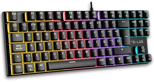 The G-Lab Keyz Mercury EX - Teclado Mecánico Gaming TKL RGB QWERTY ES | Con Cable USB, Formato TKL, Mecánico, RGB, Compatible PC/PS4/PS5/Xbox