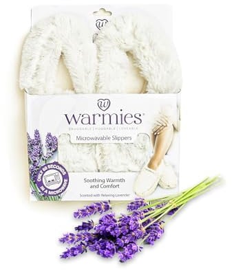 Furry Warmers Fully Microwavable Furry Slippers Cream