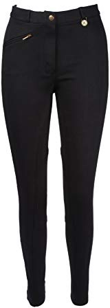Pantalones de Montar Estrecho Suave Montar a Caballo para Niños Y Niñas Negro - Negro, 11 - 12 años 66cm