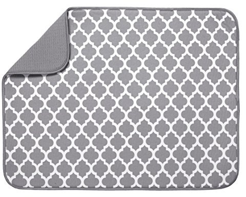 T & S S & T XL en Microfibre Tapis d'évier, White Trellis, CL