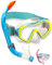 aquazon Starfish Schnorchelset, Tauchset, Schnorchelbrille mit Tempered Glas, Silikon, Schnorchel mit Semi Dry top für Kinder, Jugendliche Von 7-14 Jahren, Farbe:Blue