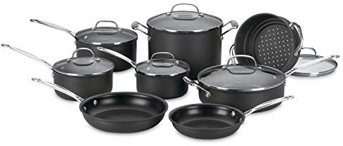Cuisinart 66-14N - Set da 14 pentole, antiaderenti e anodizzati, colore: Grigio