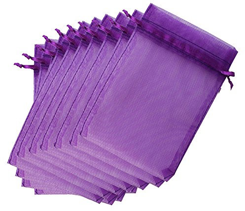 ALPHA DIMA 100 Stück 10cm x15cm Organzabeutel Schmuckbeutel Organzasäckchen Geschenk Organza Hochzeit Säckchen Fest Party Beutel(Lila)