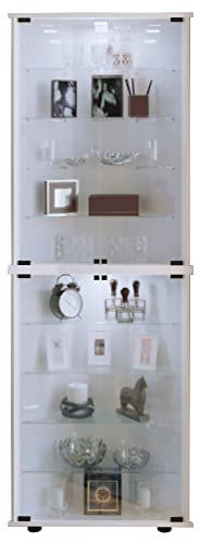 VCM Vecko Eckvitrine, Holzstruktur, weiß, one size