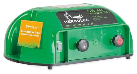 Farmland Herkules SN 40 Weidezaungerät - 230V Weidezaungerät - Langlebiges und witterungsbeständiges Weidegerät für Zäune bis 25 km ohne Bewuchs