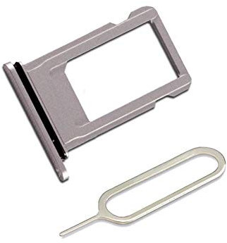 LIBAI-V SIM Card Tray Replacement Part for iPhone 8 Sim Card Holder + Cloth (Silver)