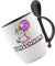 Crealuxe Löffeltasse 'Einhorn Wunschname' personalisiert, Kaffeetasse mit Motiv, Bürotasse